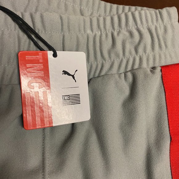 Puma Nipsey Gray TMC Adjustable Waist Zipped Pockets Athletic Marathon Pants S L - Picture 4 of 7